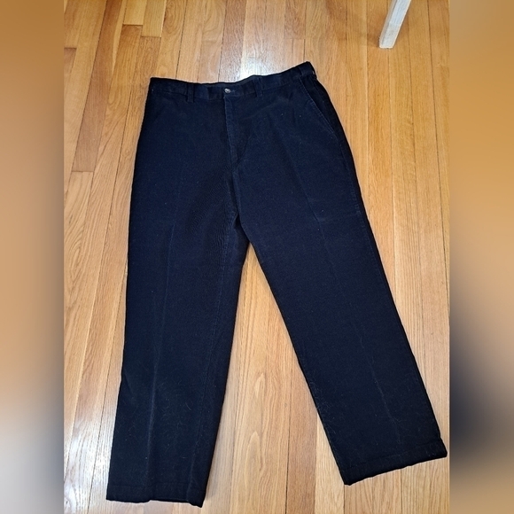 Haggar Men's Corduroy Pants 36x29 Dark Brown Pleated 4 Pockets Cotton Academia - Picture 1 of 7